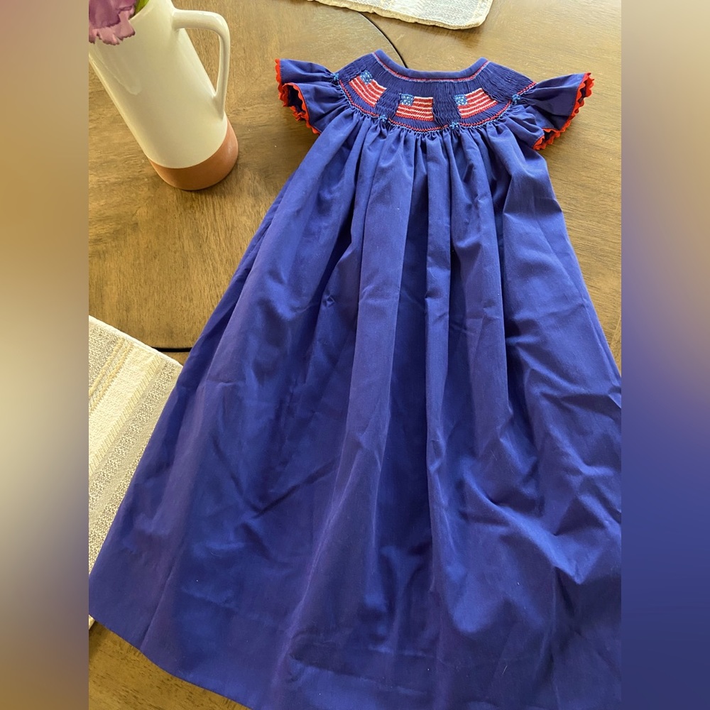 Pleats & Stitches Toddler blue sleeveless smocked dress; 3T